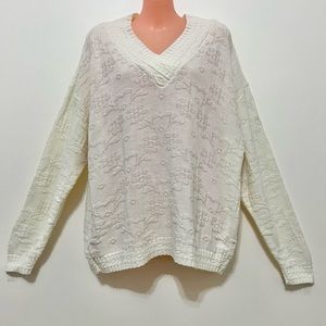 Vintage College Point Cream Sweater Casual